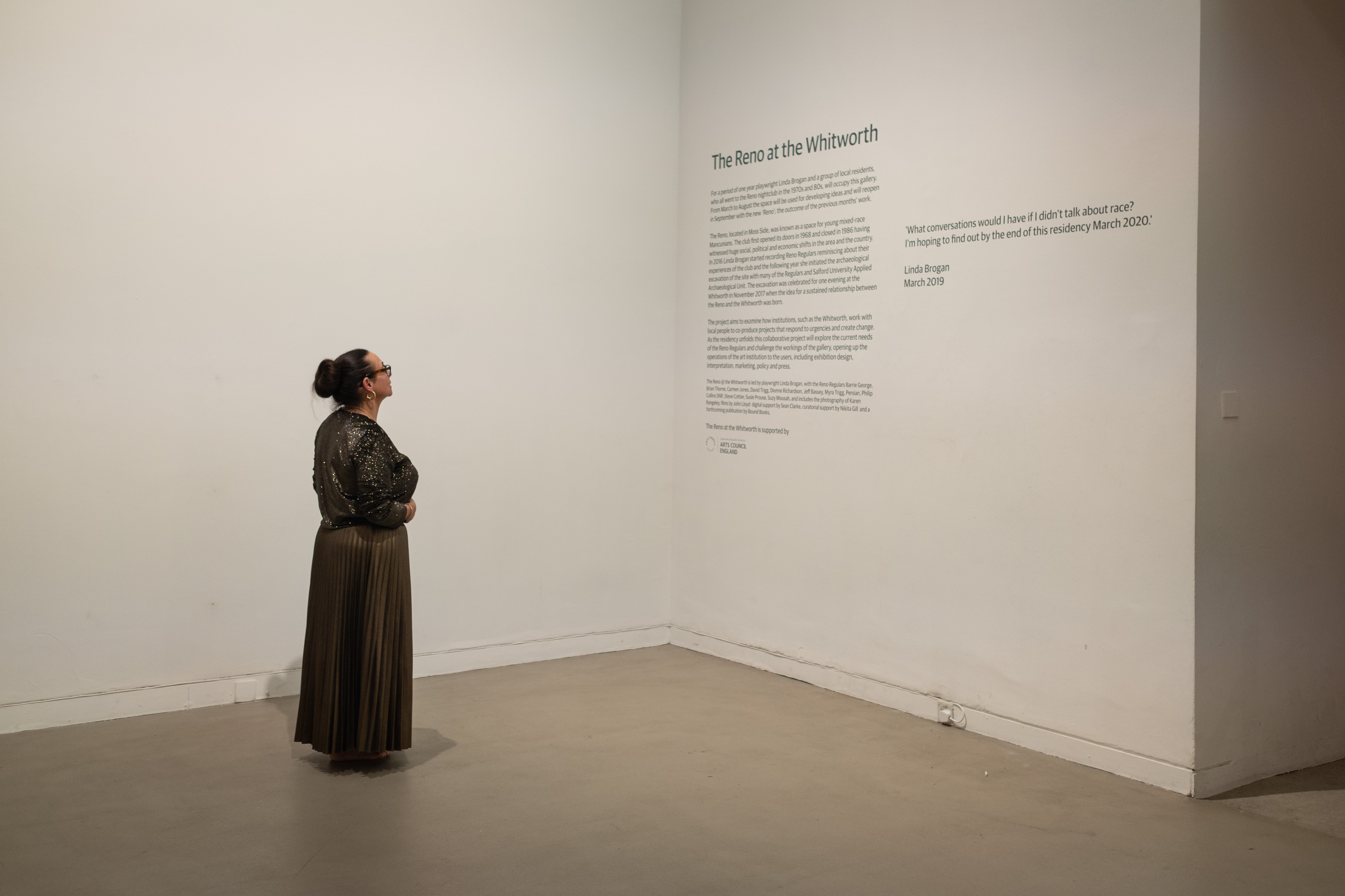 Carmen, a Reno ambassador, like an Egyptian princess stepped from her display cabinet reading her name on the wall. Photo Karen Rangeley.