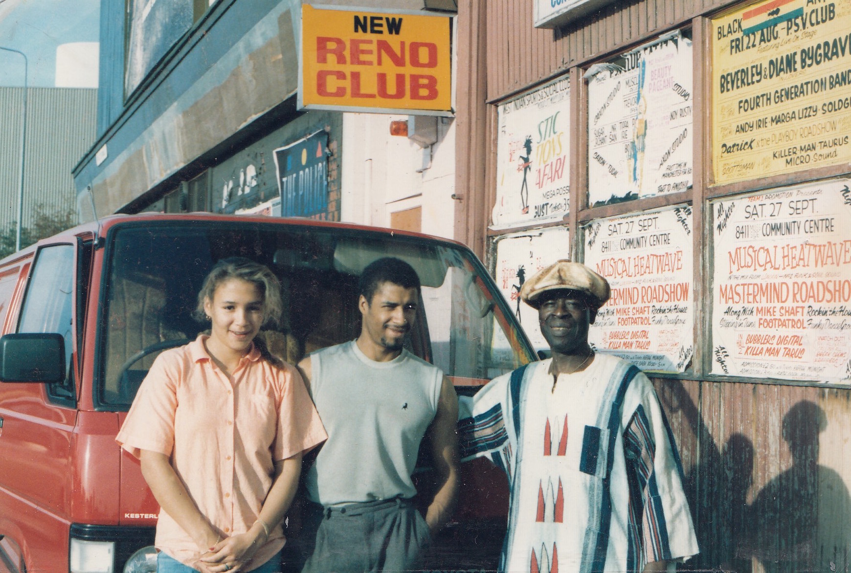 Rita, Moses, Phil's son and Phil outside the Reno